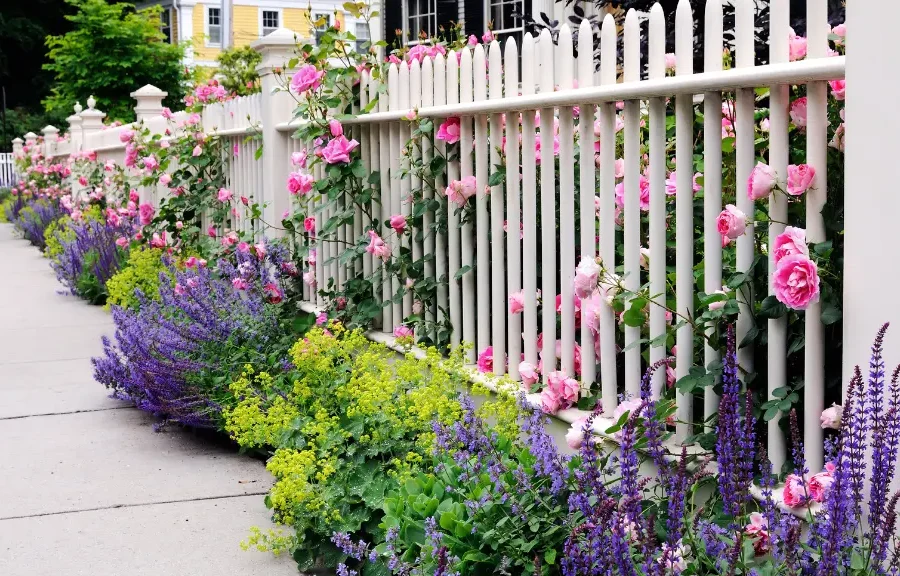 a fence that is decorated with flowers