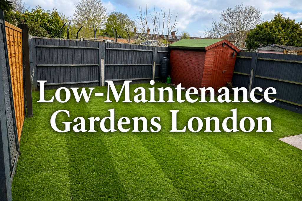 Low-maintenance garden with turf in London